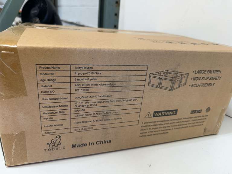 TODALE Durable Baby Playpen 70"x59" - Tear-Resistant Yard with Anti-Slip Suckers - Breathable Mesh Gate for Toddlers and Infants, Sleep & Activity - Grey - Playpen for Babies and Toddlers 126