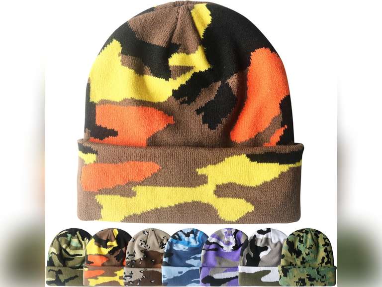 PFFY Beanie for Men Women Unisex Knit Cuffed Plain Winter Beanies Hats Skull Cap 7