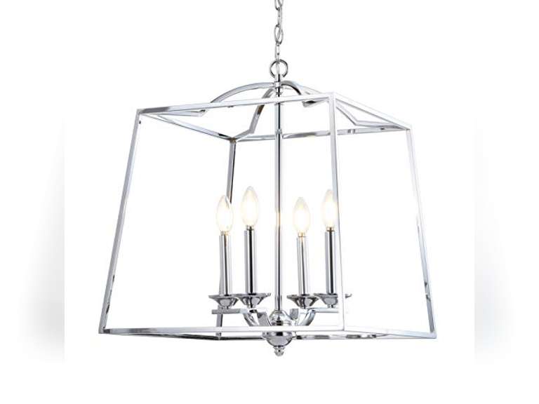 JONATHAN Y JYL7411A Gloria 19" 4-Light Metal LED Pendant Traditional Classic Modern Industrial Farmhouse Dining Room Living Room Kitchen Foyer Bedroom Hallway, Chrome(Check the Picture) 148