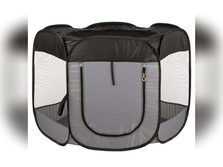 FurHaven Pet Products Medium Portable Mesh Playpen Pop-Up Enclosure For Dogs & Cats, Black size M 25