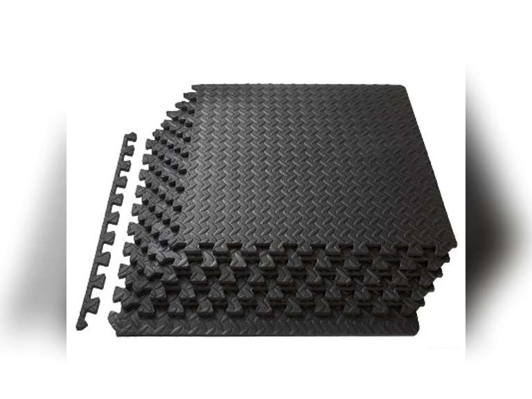 ProsourceFit Exercise Puzzle Mat 1/2-in, Black, 24 Sq Ft - 6 Tiles 40