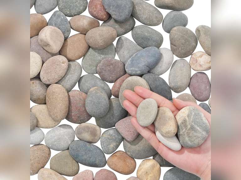 Natural River Rocks-20 lbs of Pebbles and River Stones,1-2 Inch Plant Rocks for Landscaping,Garden Paving,Crafting,Walkways,and Outdoor Decorative Stone,Mexican Beach River Rocks 37
