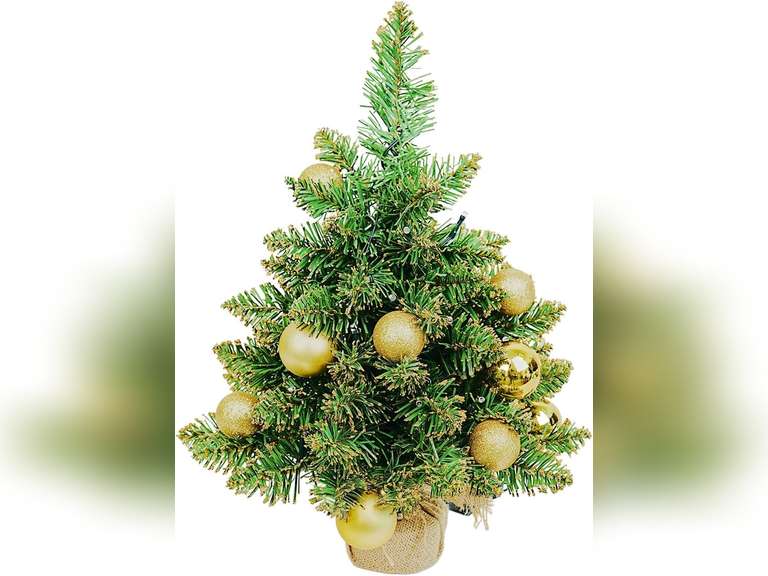 Table Top Small Christmas Tree 24 inch with Ornament Balls Holiday Artificial Decoration with 78 Tips Party Decoration Decors for Home Table Centerpiece Dining Room Office Desk Decoration 23