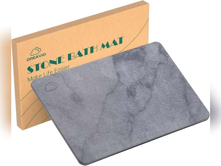 Stone Bath Mat - Quick Dry Diatomaceous Earth Bath Mat, Super Absorbent Diatomite Bath Mats for Bathroom Floor, Kitchen Counter, Tub (23.5"x15",Marble Gray) 33