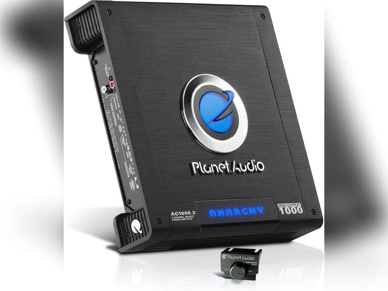 Planet Audio AC1000.2 2 Channel Car Amplifier - 1000 Watts, Full Range, Class A/B, 2-4 Ohm Stable, Mosfet Power Supply, Bridgeable 86