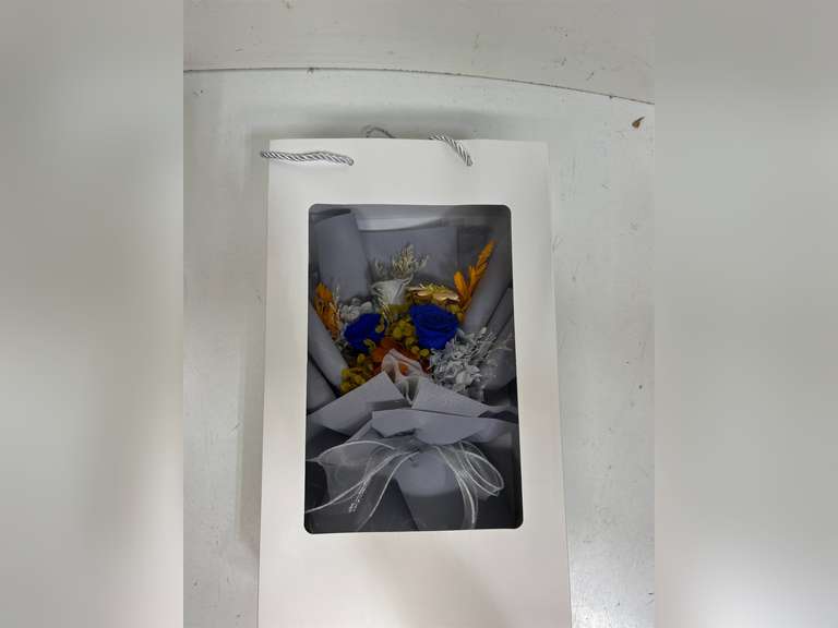 Forever Flowers Bouquet in Luxury Gift Box - Handmade Preserved Real Roses Hydrangea, 3-5 Years Long Lasting, Mothers Day Gift for Her, Wife, Mom Romantic Birthday/Valentine Gifts (Blue) 29