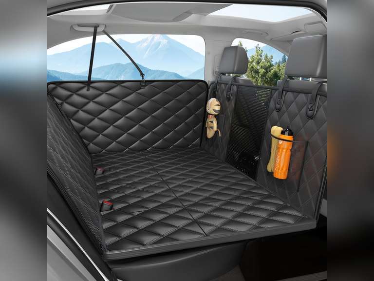 Dog Car Seat Cover for Back Seat, Hard Bottom Back Seat Extender for Dogs - Supports 400lbs, 2025 New Waterproof, Scratch Resistant, Anti Slip Portable Dog Hammock,Suitable for Cars, SUVs and Trucks 40