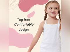 Feathers Girls Solid White Snug Fit Tagless Cami Vest - 100% Cotton Super Soft Undershirts (3/Pack) size 4T 16
