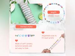 48 Pcs summer Kids Friendship Bracelet Set Adjustable Beads Bracelets Cute Friendship Princess Pretend Play Stretch Jewelry Set for Girls Women(Exquisite) 14