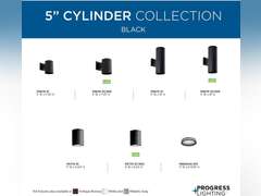 Progress Lighting Cylinder Collection 5" Clear Glass Round Cylinder Lens Cover for P5674 Cylinders Black, 0.83x5.00x5.00 20