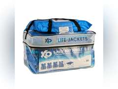 X20, 3-Pack Boat Bundle: Universal Life Jacket 4-Pack Plus Throwable Boat Cushion in Blue, Unisex 46