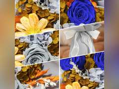 Forever Flowers Bouquet in Luxury Gift Box - Handmade Preserved Real Roses Hydrangea, 3-5 Years Long Lasting, Mothers Day Gift for Her, Wife, Mom Romantic Birthday/Valentine Gifts (Blue) 29