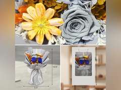 Forever Flowers Bouquet in Luxury Gift Box - Handmade Preserved Real Roses Hydrangea, 3-5 Years Long Lasting, Mothers Day Gift for Her, Wife, Mom Romantic Birthday/Valentine Gifts (Blue) 29