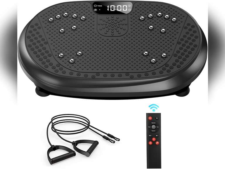 Vibration Plate Exercise Machine, Vibrating Fitness Platform for Lymphatic Drainage, 450 lbs Capacity Full Body Shaker Workout Equipment, Bluetooth Shaping Vibrate Plate, Board Sport for Home Exercise(missing parts) 76