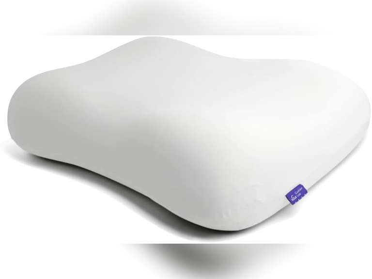 C CUSHION LAB Deep Sleep Pillow, Patented Ergonomic Contour Design for Side & Back Sleepers, Orthopedic Cervical Shape Gently Cradles Head & Provides Neck Support & Shoulder Pain Relief - Calm Grey 100