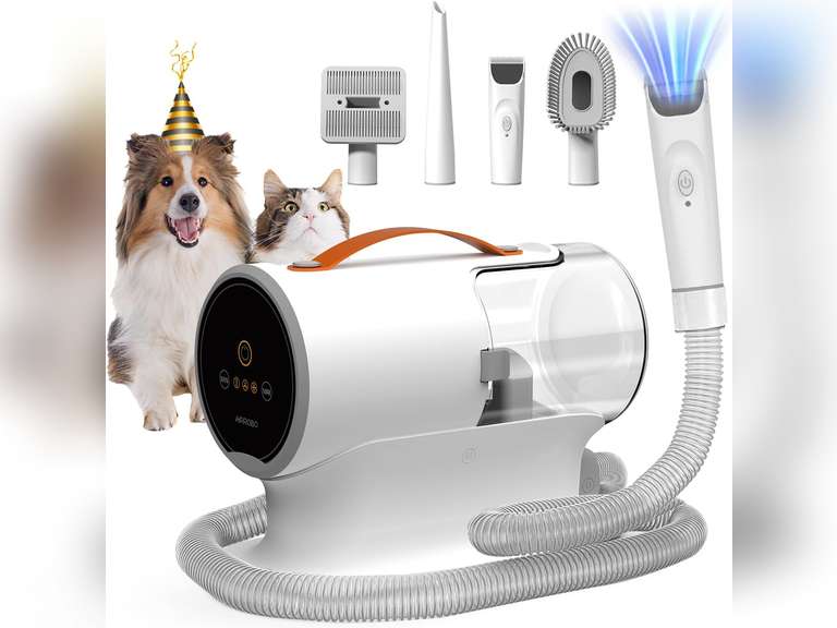 AIRROBO Dog Grooming Vacuum, Dog Grooming Kit,12000Pa Strong Pet Grooming Vacuum for Dogs, 2L Large Capacity Dog Vacuum for Shedding Grooming Hair, Dog Hair Vacuum, 5 Pet Grooming Tools, Quiet,PG100 70