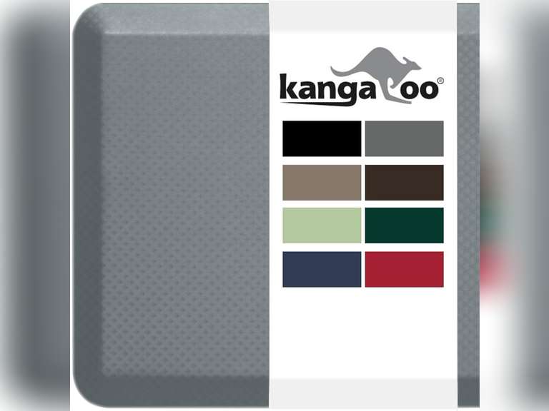 KANGAROO Thick Ergonomic Anti Fatigue Mats for Kitchen Floor, 58x20, Cushioned Standing Office Desk Mat, Waterproof Scratch Resistant Topside, Supportive All Day Comfort Padded Foam Rugs, Gray 76