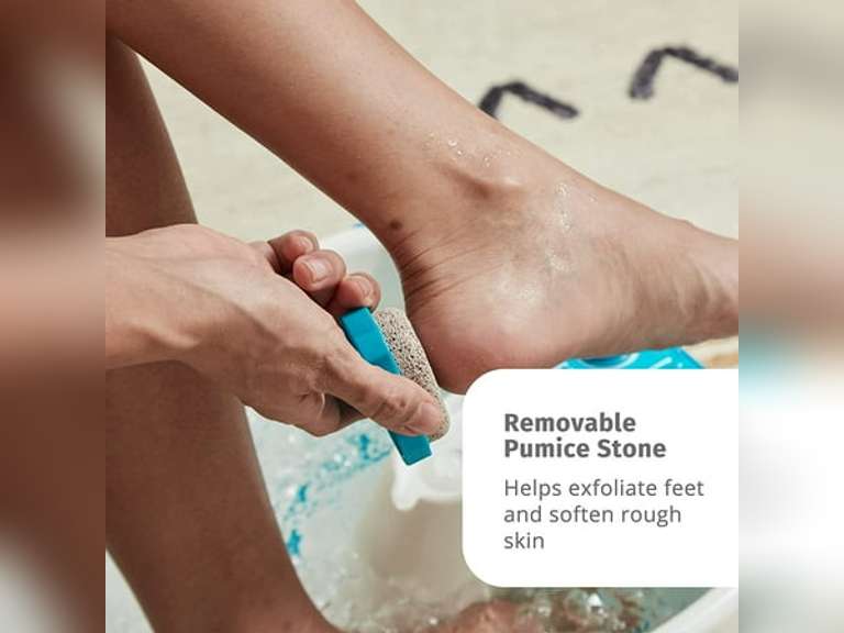 Homedics Bubble Mate Heated Foot Spa Bubble Foot Massager with Raised Massage nodes and Removable Pumice Stone 30