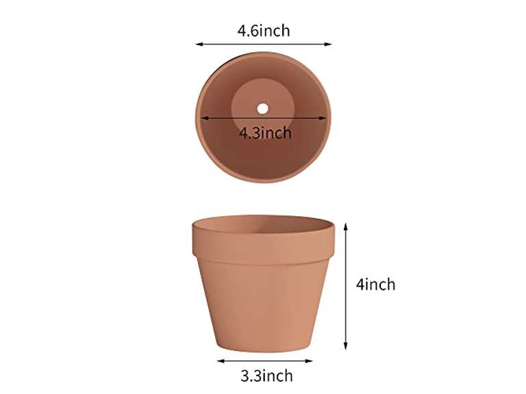 Fcacti Terra Cotta Pots with Drainage Hole - 8 Pack 4.6 Inch Clay Pot Ceramic Pottery Planter Cactus Flower Pots Succulent Pot, Great for indoorourdoor Plants, Crafts and Wedding Favor 23