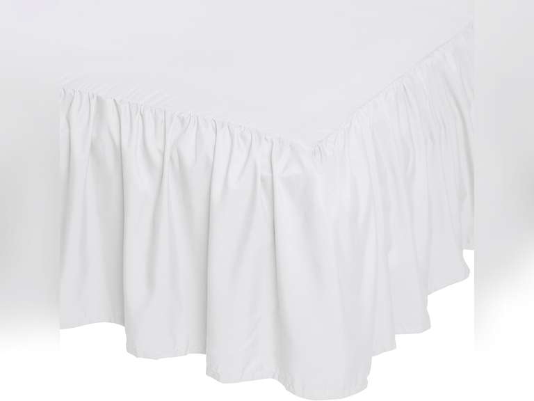 Amazon Basics Lightweight Ruffled Bed Skirt, Classic Style, Soft and Stylish 100% Microfiber with 16" Drop, Machine Washable, Wrinkle Free, Queen, Bright White, Solid 13