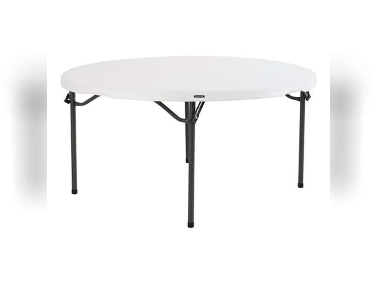 Lifetime 60 inch Round Folding Table, Indoor/Outdoor Commercial Grade, White Granite (280301) 289