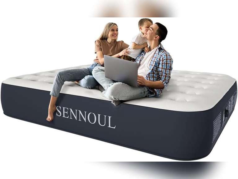 Lost Inflatable Air Mattress Queen with Built in Pump - Upgraded Blow Up Bed, 2 Mins ...