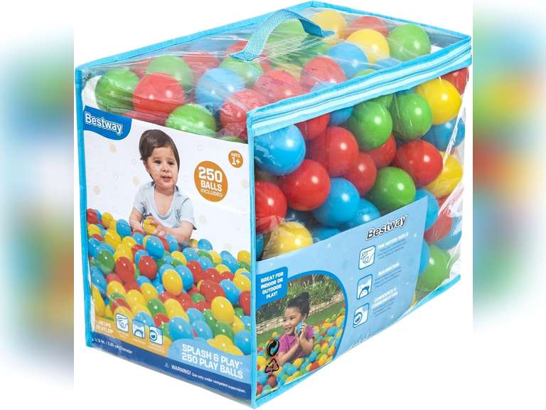 Bestway Plastic Play Balls 250ct | for Indoor Play, Ball Pit, Bouncers 59