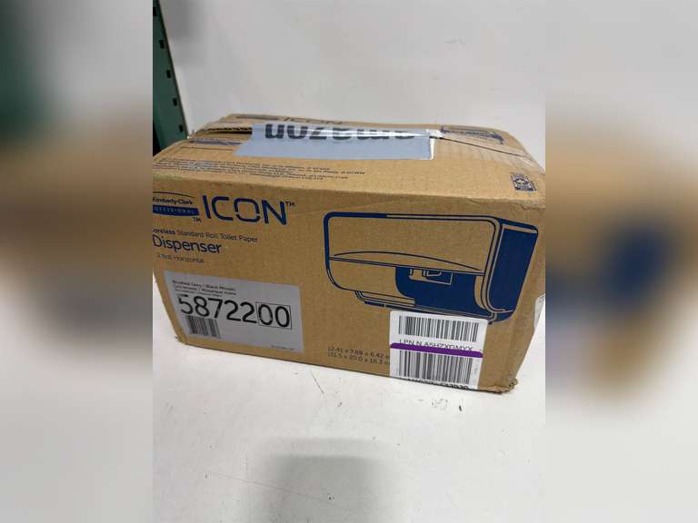 Kimberly-Clark Professional ICON Coreless Standard Roll Toilet Paper Dispenser 2 Roll Horizontal (58722), with Black Mosaic Design Faceplate; 1 Dispenser and Faceplate per Case 60