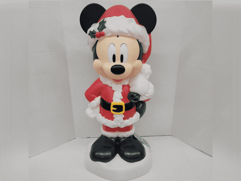 Disney Mickey Mouse 24" Figure Blow Mold Lawn Yard Christmas Decoration Plastic Light Up Lighted 72