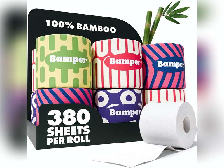 Bamboo Toilet Paper, 3-Ply & 380 Sheets, Soft & Strong Organic Bath Tissue, Chemical-Free & Hypoallergenic, Septic Safe, PFAS-Free, Tree-Free Bathroom Tissue (12 Extra-Large Rolls) 35