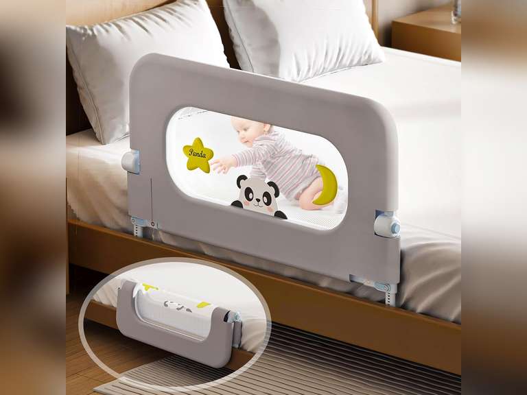 (Similar)Baby Bed Guard Rail for Toddler - Adjustable Heights, Swing Down Bedrail, Extra Tall Child Safety Side Railing Guards for Kids - Toddler Bed Rail for Queen, King, Twin, and Bunk Size Beds (32 inch) 34
