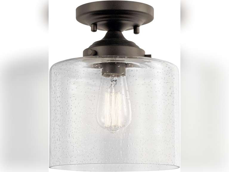 Kichler Lighting 44033OZ Winslow 1 Light 9 inch Olde Bronze Semi Flush Light Ceiling Light 77
