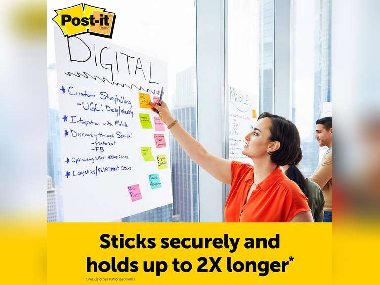 Post-it Easel Pad, 20 in x 23 in, White, 20 Sheets/Pad, 2 Pads/Pk, Mounts to surfaces with Command Strips included (566) 38