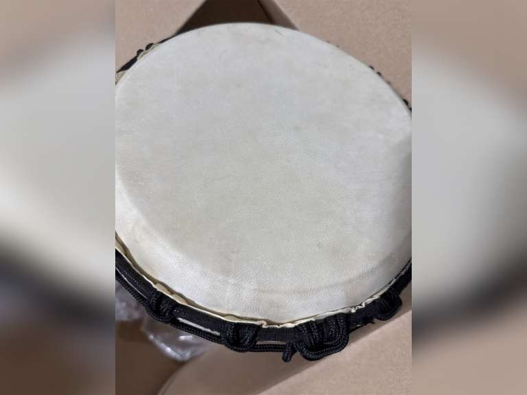 Terre Percussion Djembe Standard line carve Handmade Drum Circle Instrument, Carved Mahogany, 20" tall, 10" head, NK149 135