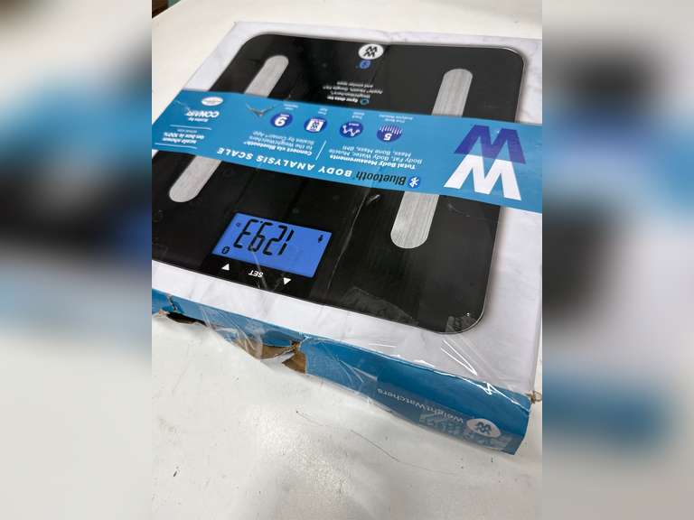 Weight Watchers Scales by Conair Smart Scale for Body Weight, Digital Bluetooth Smart Bathroom Scale with Body Fat, Muscle, and BMI in Black 61