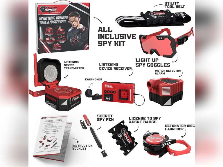 SuperSpies Secret Agent Spymaster Kit - Spy Gear Ninja Toys and Gadgets ...