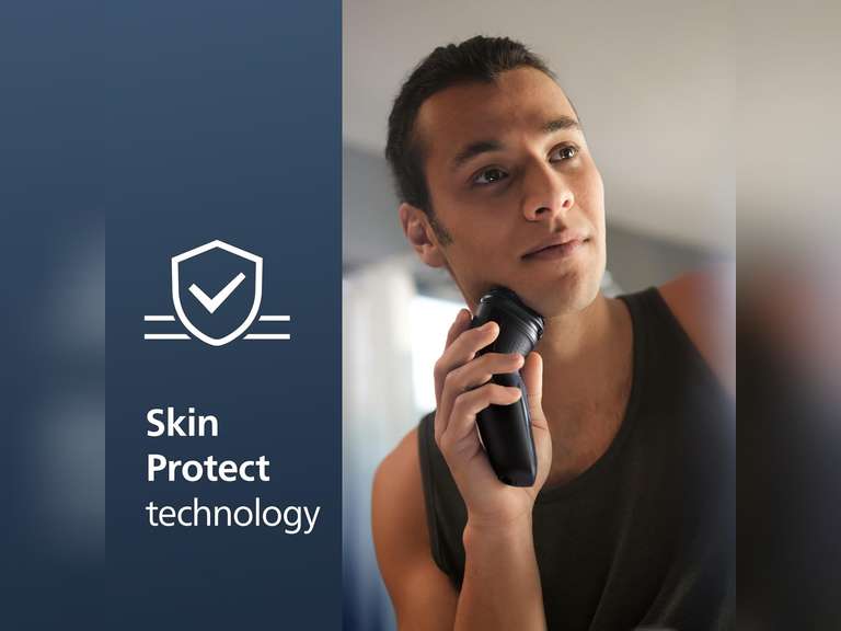 Philips Norelco Shaver 2400 Series, Wet and Dry Electric Shaver, Pop-up Trimmer, P-Cap, Deep Black, Model X3001/90 40