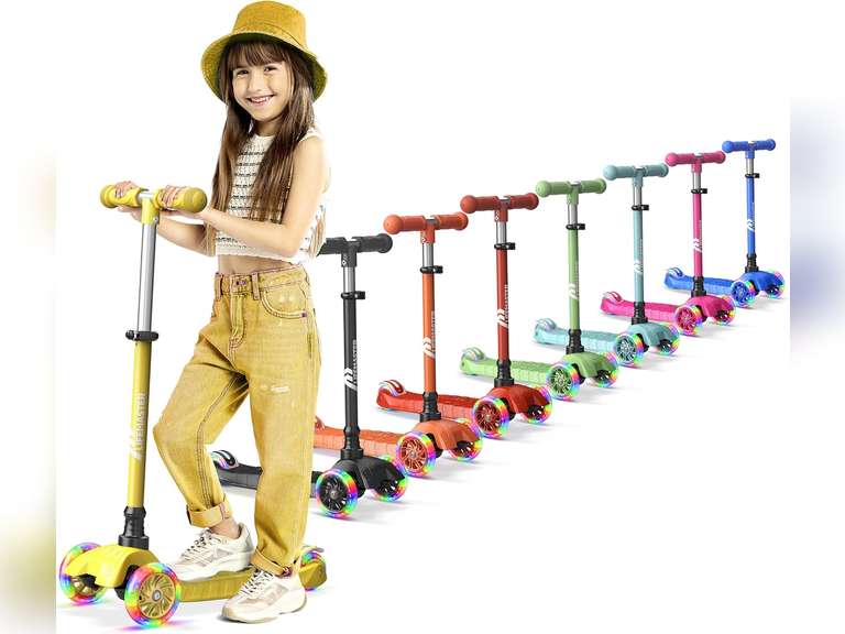 Kids 3-Wheel Cartoon Scooter with Adjustable Handle – Red