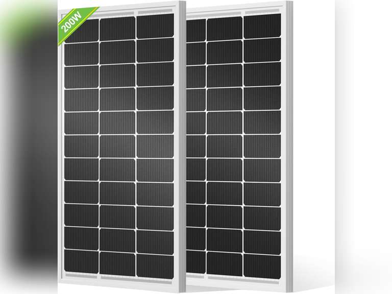 ECO-WORTHY 2pcs 100 Watt Solar Panels 12 Volt Monocrystalline Solar Panel for RV Marine Boat and Other Off-Grid Applications, 2-Pack 100W 100