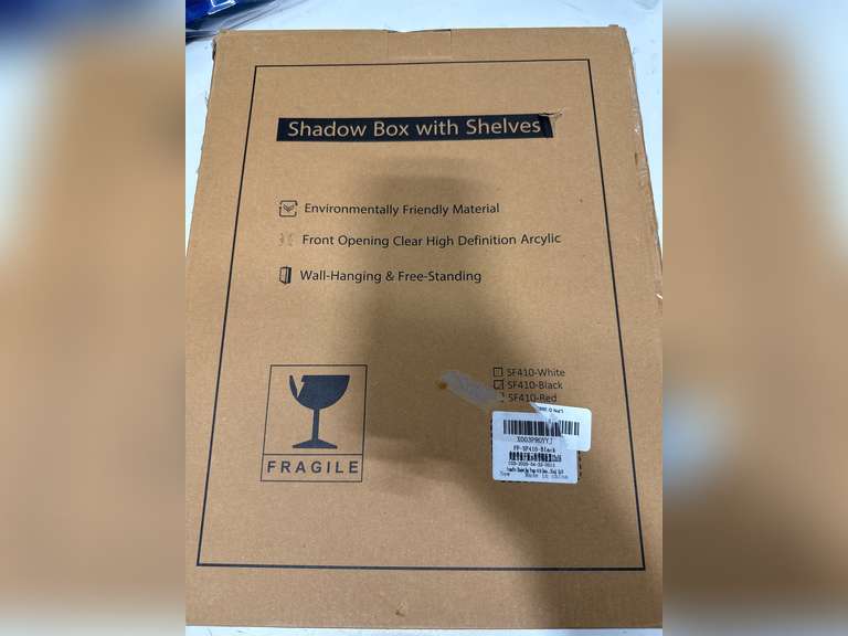 Shadow Box Frame Display Case 12x16 with Removable Shelves, Deep Memory Box Trinket Knick Knack Shelf Cabinet for Collector, Keepsake Coins Military Medals Wedding Flowers Black 40