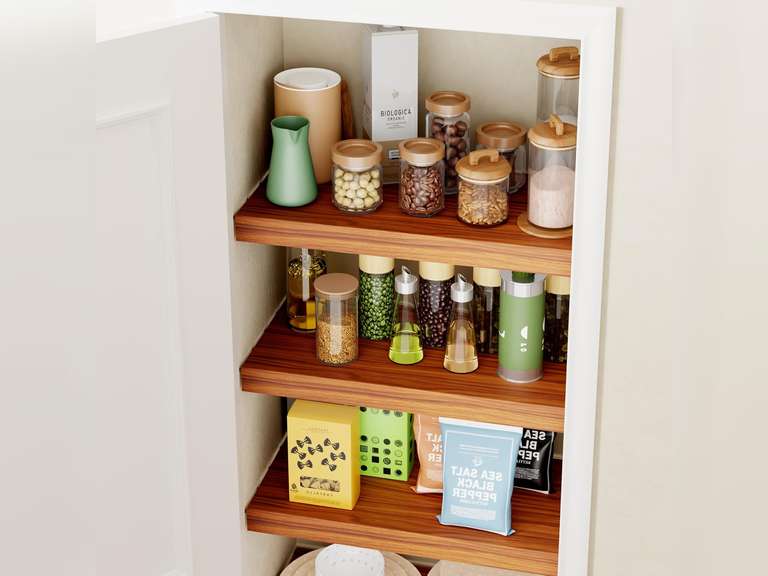 Aluminum 5 PCS Wire Rack Covers for Pantry Wood Grain, 24' W * 12' D Ready to Use, Faux Wood Shelf Covers for Wire Shelving, Rustic Closet Shelves Covering Toppers, for Pantry, Bathroom, Kitchen 72