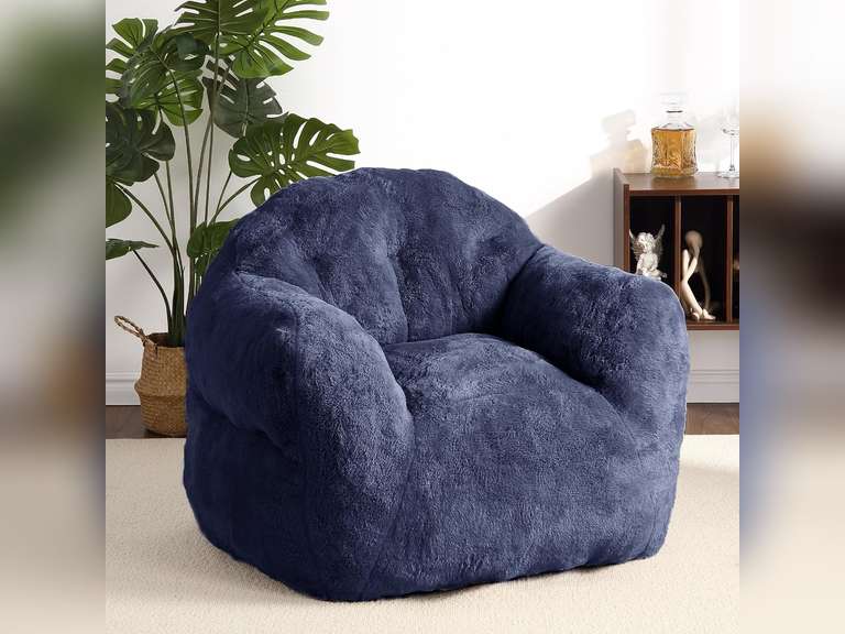 (See pictures)GarveeHome Bean Bag Chair, 39" Beanbag Chair Adult Bean Bag Couch with Filler Included, Kids Bean Bag Chair Soft Cozy Beanbag Couch Sofa with Armrests for Dorm Apartment, Navy 116