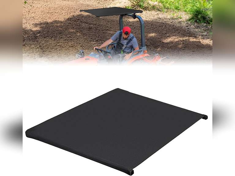 KEMIMOTO Tractor Canopy for ROPS, Tractor Sun Shade for Lawn Mower with 2" x 2" or 2" x 3" ROPS, Compatible with Kubota, John Deere, Cub Cadet, Adjustable Angle UV Rays Protection(some screws might be missing) 190