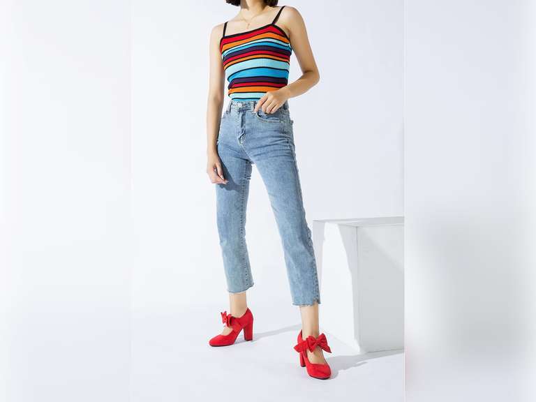 MAIERNISI JESSI Women's Bowknot Mary Jane Block Heel Round Pumps Closed Toe Dress Shoes size 9 34