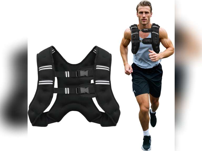 Weighted Vest, 20lb Weight Vest for Men Women, Body Weight Vests Adjustable with Reflective Stripe for Strength Training, Running, Training Workout, Jogging, Walking 40