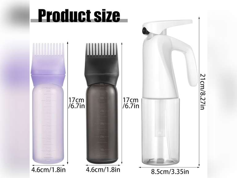 Pimoys Root Comb Applicator Bottle and Continuous Hair Spray Bottle, Hair Oil Applicator Hair Water Mister Oiling Applicator for Dye Hairstyling(similar model) 9
