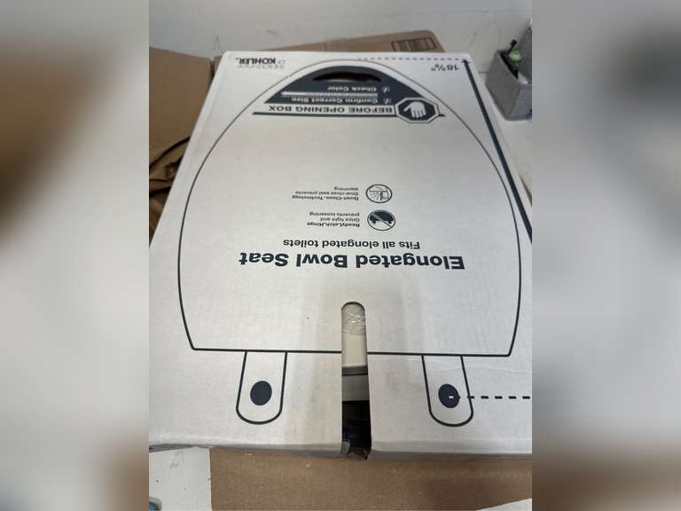 KOHLER 4636-RL-NY Cachet ReadyLatch Elongated Toilet Seat Slow Close, Soft Close Toilet Seat Quiet Lid, Contoured Grip-Tight Bumpers Installation Hardware, Apartment Essentials, Dune 64