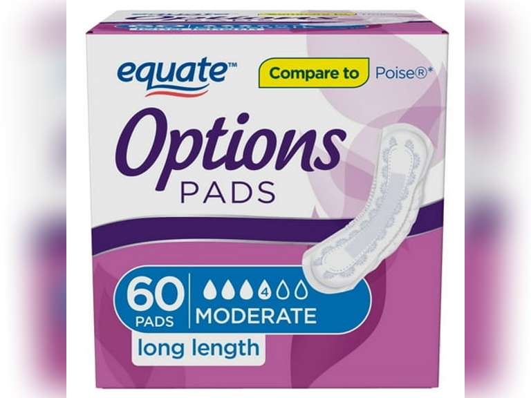 Equate Options Women's Incontinence Pads, Moderate Absorbency, Long Length (60 Count) 10