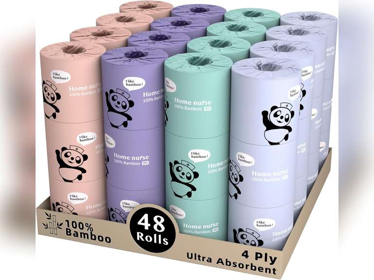 Similar model. Similar. Home Nurse - Bamboo Toilet Paper, 4-ply 48 Rolls | Strong & Soft, Organic Natural Plant Based, Unbleached & Non Toxic, Tree Free Eco Friendly, Chemical Free, No Dust 74