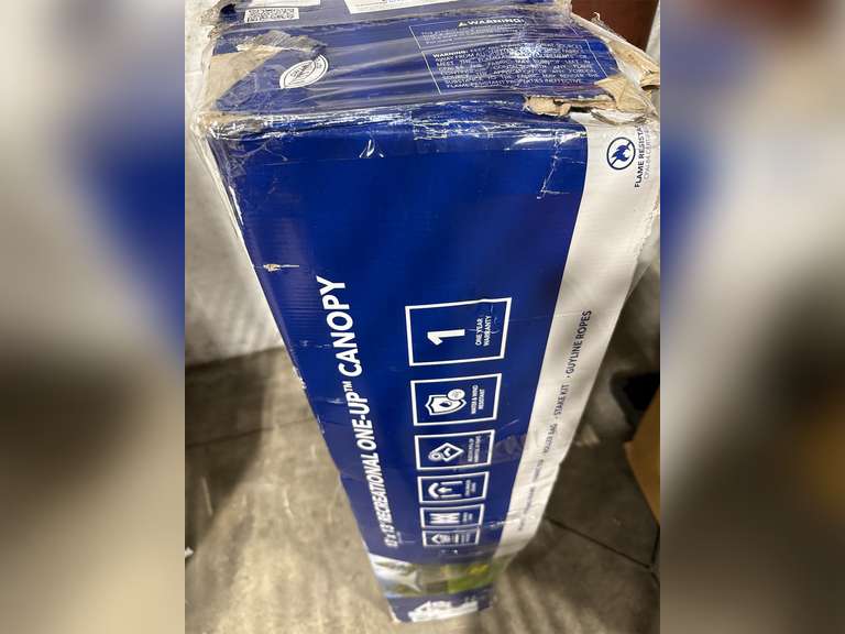 E-Z UP 13x13 ONE-UP Instant Canopy Tent Pop Up Outdoor Shade Tent with Vented Top, Adjustable Height & Roller Bag 169